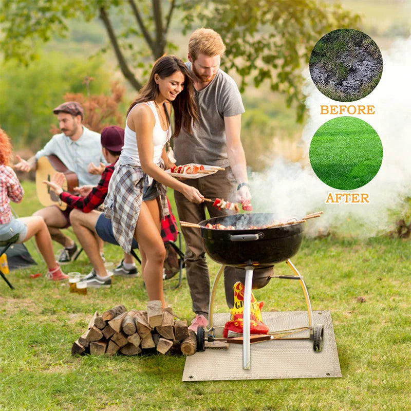 Barbecue fire protection pit mat camping picnic barbecue mat high temperature ironing fire retardant carpet outdoor indoor