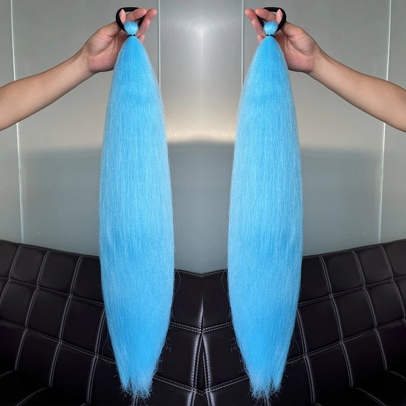Extensões de Cabelo Coloridas – Rabo de Cavalo Reto com Laço Elástico | 24” | Kit com 2 Unidades