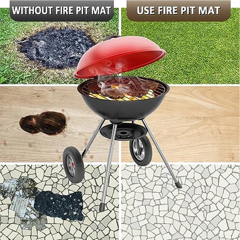 Barbecue fire protection pit mat camping picnic barbecue mat high temperature ironing fire retardant carpet outdoor indoor